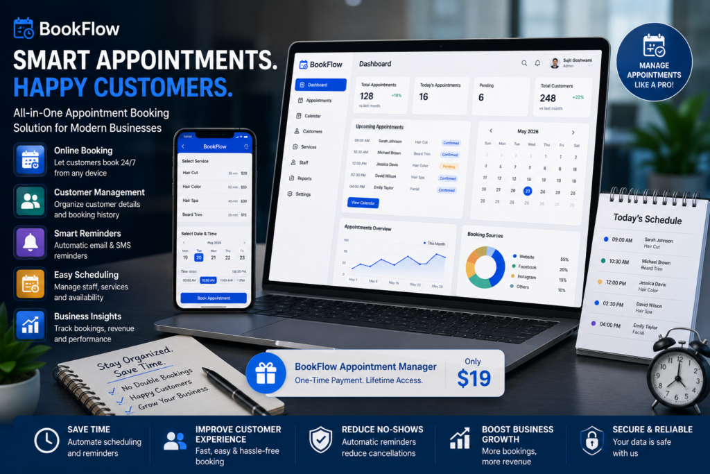 Appointment booking software dashboard for smart scheduling and customer management