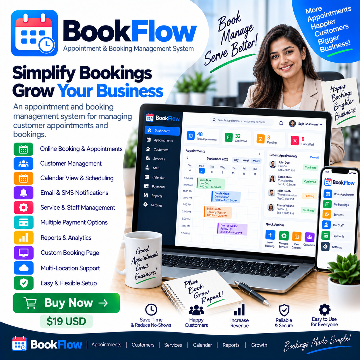 BookFlow appointment booking business software